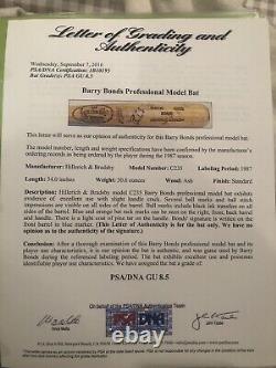 Barry Bonds a signé le jeu utilisé Bat 1987 C235 Rookie Pirates Giants Rare PSA Auto
