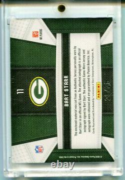 Bart Starr 2010 Panini Certified Fabric Of The Game Auto Game Used Jersey 23/25