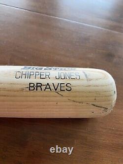 Batte signée et utilisée par Chipper Jones, Braves d'Atlanta, fin des années 90, Temple de la renommée.