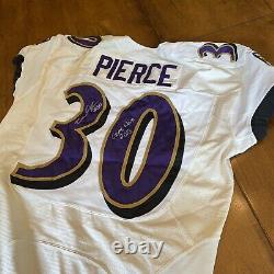 Bernard Pierce A Signé Jeu Autographié Utilisé / Porté Ravens Jersey 2013