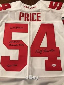 Billy Price Jeu 2014 Ohio Anciens Et D'occasion State Buckeyes Jersey Tous Psa Américain