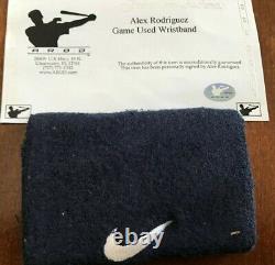 Bracelet de poignet Nike Rare signé par Alex Rodriguez utilisé en jeu des Yankees avec certificat d'authenticité AROD