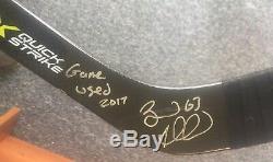 Brad Marchand Boston Bruins Signés Autographié Jeu D'occasion 2017 Guerrier Bâton
