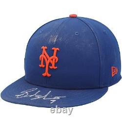 Brandon Nimmo Mets de New York Casquette Bleue Utilisée Signée de la Saison MLB 2023