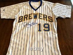 Brewers Robin Yount 1989 Mvp Game Worn Used & Signed Baseball Jersey Mears Loa