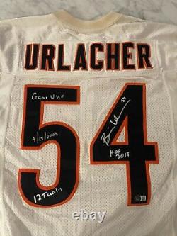Brian Urlacher Signé Jeu Utilisé 14/09/03 Chicago Bears Jersey 12 Tackles Beckett