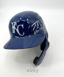 Casque de frappe utilisé en jeu signé par Jorge Soler des Kansas City Royals avec hologramme MLB Coa