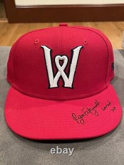 Chapeau Woo Sox signé par Ryan Fitzgerald des Red Sox de Boston utilisé lors du match en 2023
