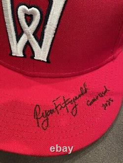 Chapeau Woo Sox signé par Ryan Fitzgerald des Red Sox de Boston utilisé lors du match en 2023