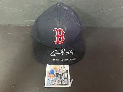 Chase Meidroth Casquette de jeu utilisée et signée par Auto Boston Red Sox 2023