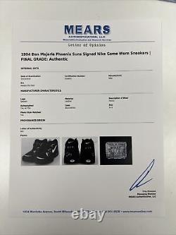 Chaussures Nike portées deux fois par Dan Majerle en 1994, signées et authentifiées par PSA DNA & MEARS COA.