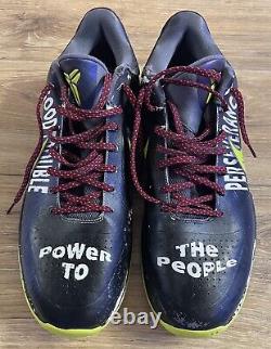 Chaussures de jeu utilisées par Daquan Jeffries signées 2020 Kings Black Lives Matter/nike Mamba
