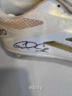 Chaussures de jeu utilisées signées par Carlos Correa avec certificat d'authenticité Fanatics COA Adidas Astros 2x signé
