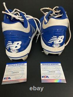 Chaussures de jeu utilisées signées par Chris Taylor des Dodgers avec certificat d'authenticité PSA Witness 1c01573/76