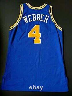 Chris Webber Golden State Warriors Signé Rookie Jeu D'occasion Jersey Mullen Loa