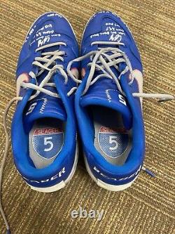 Corey Seager Dodgers Autographié Jeu Utilisé Nike Cleats De Jeux 3, 4 Et 5