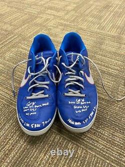 Corey Seager Dodgers Autographié Jeu Utilisé Nike Cleats De Jeux 3, 4 Et 5