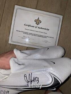 Crampons utilisés et signés par Juwan Johnson, NFL New Orleans Saints