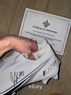 Crampons utilisés et signés par Juwan Johnson, NFL New Orleans Saints