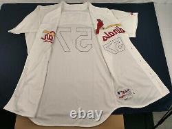 Darryl Kile 2000 St. Louis Cardinals #57 Autographed (2x) Game Used Home Jersey