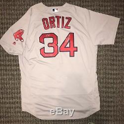 David Ortiz Boston Red Sox Jeu D'occasion Jersey 2016 Signé, Mlb Auth, 3-4, Rbi