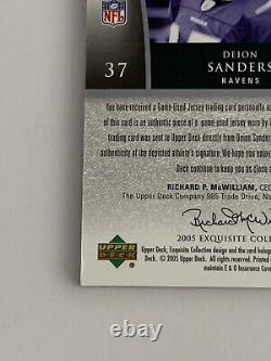 Deion Sanders 2005 Ud Exquise Jeu Utilisé Super Jersey Autograph /15 Ravens