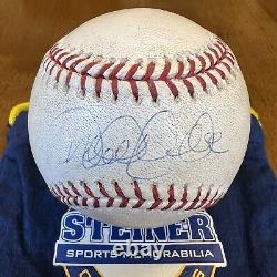 Derek Jeter Signé Autographié Jeu Utilisé Ligue Majeure Balle De Baseball Steiner Coa