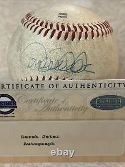 Derek Jeter Signé Jeu Utilisé Autographe De Baseball Auto Steiner Mlb Hologram Rehab
