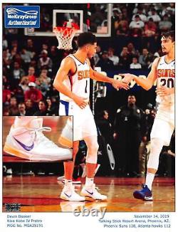 Devin Booker des Suns a signé des chaussures Nike Kobe IV utilisées lors du match 2019-20 avec certification BAS & Photomatched