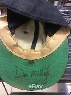 Don Mattingly New York Yankees Game Utilisé Chapeau Autographié Jsa Des Années 1990