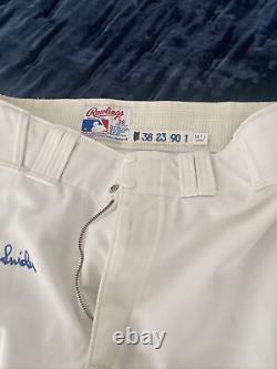 Duke Snider Game Worn Used Signed 1990 Old Timers Los Angeles Dodgers Pantalons