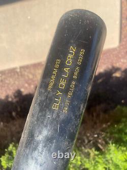 Elly De La Cruz Jeu Utilisé Cracked Signé Autographié Bat De Baseball Auto Mlb