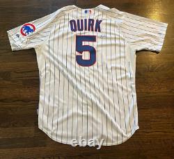 Entraîneur Jamie Quirk a signé maillot de baseball porté en jeu utilisé Chicago Cubs