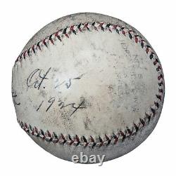 Extraordinaire Babe Ruth Single Signé Le 25 Oct 1924 Jeu Utilisé Baseball Psa Adn