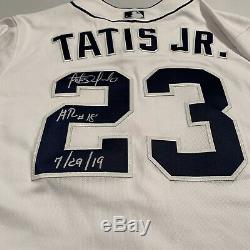 Fernando Tatis Jr. San Diego Padres Jeu Utilisé Worn Jersey Hr # 18 Signé Mlb Auth