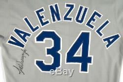 Fernando Valenzuela Signé 1983 Los Angeles Dodgers Jeu D'occasion Jersey Mears A10