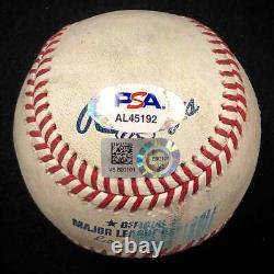 Freddie Freeman a signé GU Game-Used Baseball PSA COA + MLB holo (balle frappée)