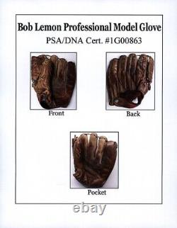 'Gant de baseball Rawlings utilisé lors du match signé par Bob Lemon en 1958 avec certificat PSA DNA COA'