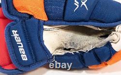 Gants de jeu utilisés Edmonton Oilers Jordan Eberle 2013 Autographié