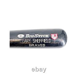 Gary Sheffield Braves Batte signée utilisée en jeu par Rawlings Sheffield/Chasky LOA MAB Hol