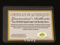 Gary Sheffield Jeu Autographiés Yankees Utilisé Batting Gants Coa Sheff Auth Esm