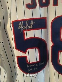 Geovany Soto 2007 Chicago Cubs Signé Jeu Worn Jersey D'occasion Autographe Rookie