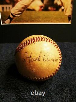 Hank Aaron Autographié Baseball Original Signé 1958 Jeu Utilisé Baseball Braves
