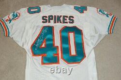 Irving Spikes #40 Signé Auto Miami Dolphins Jeu Utilisé 1994 75th Ann. Jersey
