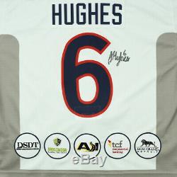Jack Hughes Jeu Utilisé USA Hockey Hockey Sur Bande Signé Jersey Devils # 1 Recrue Dans La LNH