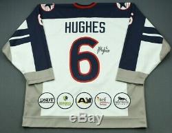 Jack Hughes Jeu Utilisé Worn USA Hockey Signé Jersey Devils # 1 NHL Draft Rookie