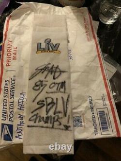 Jaydon Mickens Jeu Utilisé Signé Autographié Super Bowl LV 55 Serviette Coa