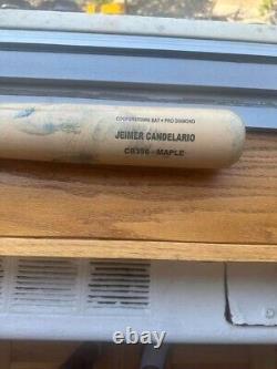 Jeimer Candelario chauve-souris authentique utilisée et signée (Année de Rookie)