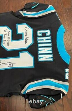 Jeremy Chinn Rookie Autographed Jeu Or Utilisé NFL Panthers Jersey Photo Matched