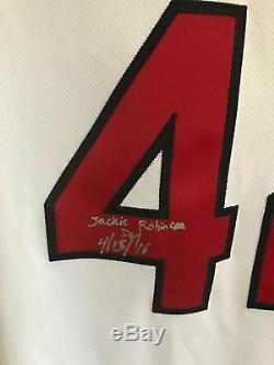 Jeu 2016 Utilisé Francisco Lindor Jersey Jackie Robinson Signé Inscrit 1/1